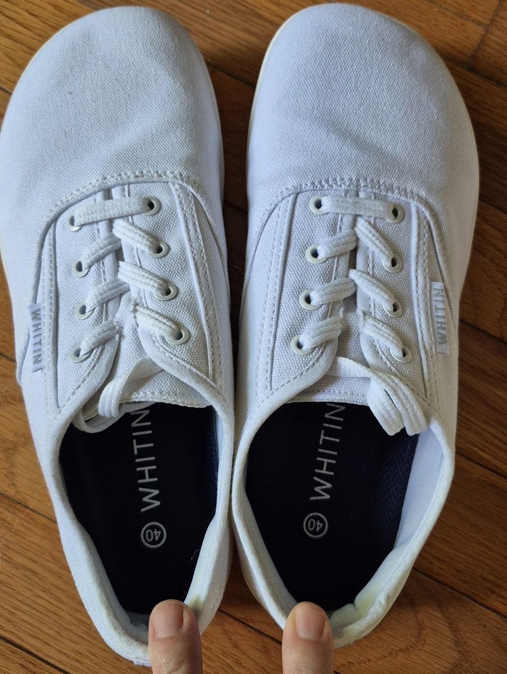 NWOT - WHITIN White Canvas Lace-Up Sneakers - Never Worn